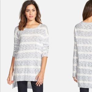 Blue and white striped sweater - Medium